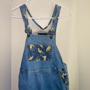 Vintage angel NOT GUILTY print denim overalls